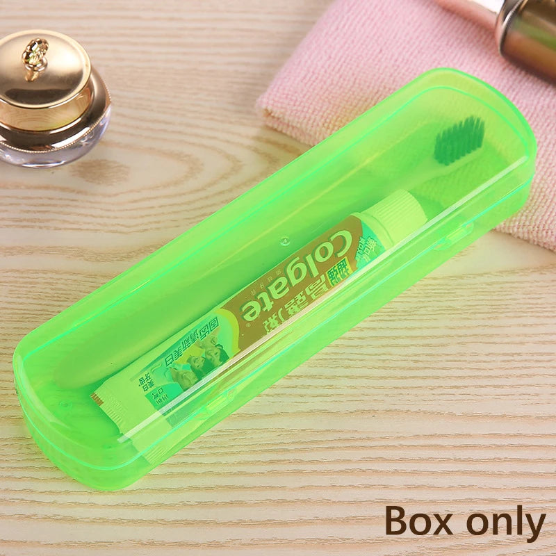 Portable Travel Toothbrush & Toothpaste Storage Box | Candy Color Toothbrush Travel Case PLUSH Green