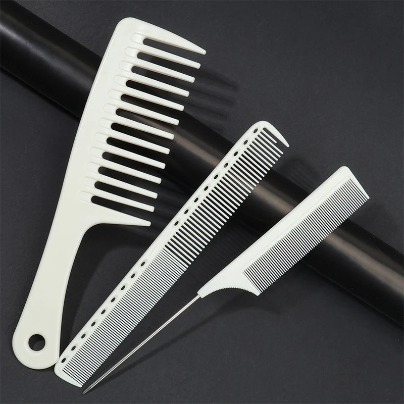 Wide-Tooth, Double-Sided & Steel Needle Comb Set – Anti-Static Hair Comb Set PLUSH 3pcs