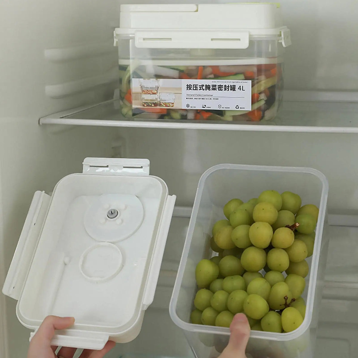 4L Airtight Pickle Fermentation Container with Press Plate Food Storage Container PLUSH