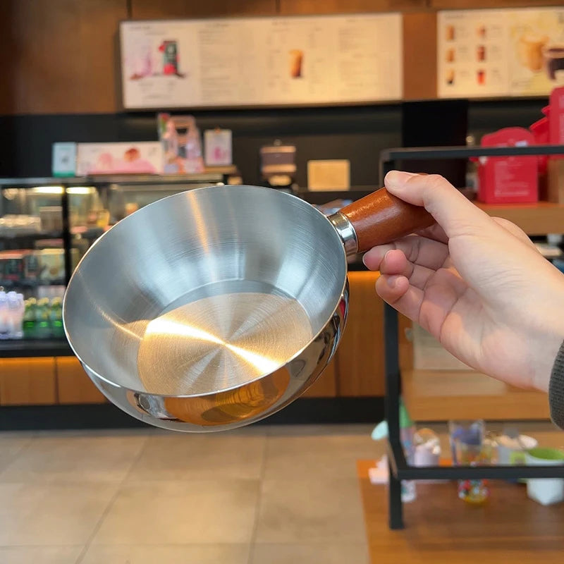 Stainless Steel Milk Pot with Wooden Handle | Compact Saucepan Compact Saucepan PLUSH