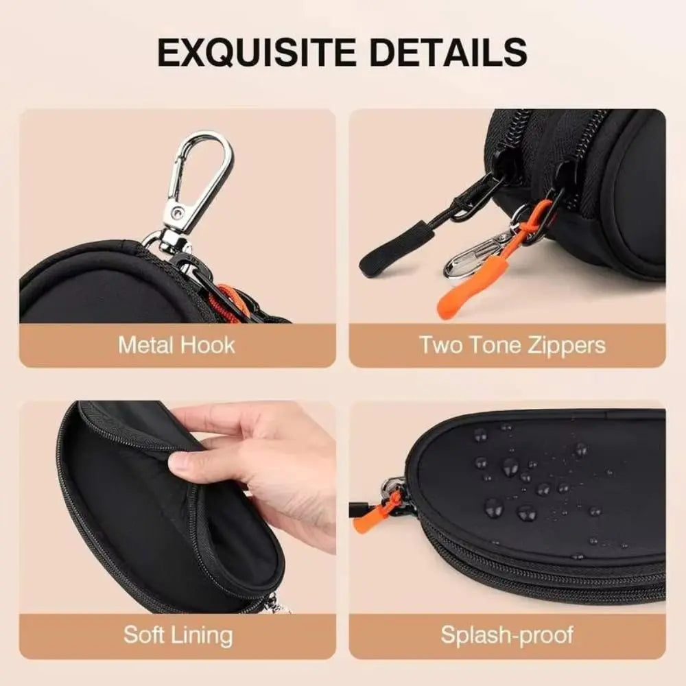 Double-Layer Eyewear Organizer Bag with Key Ring – 2 Slots Eyewear Organizer Bag PLUSH
