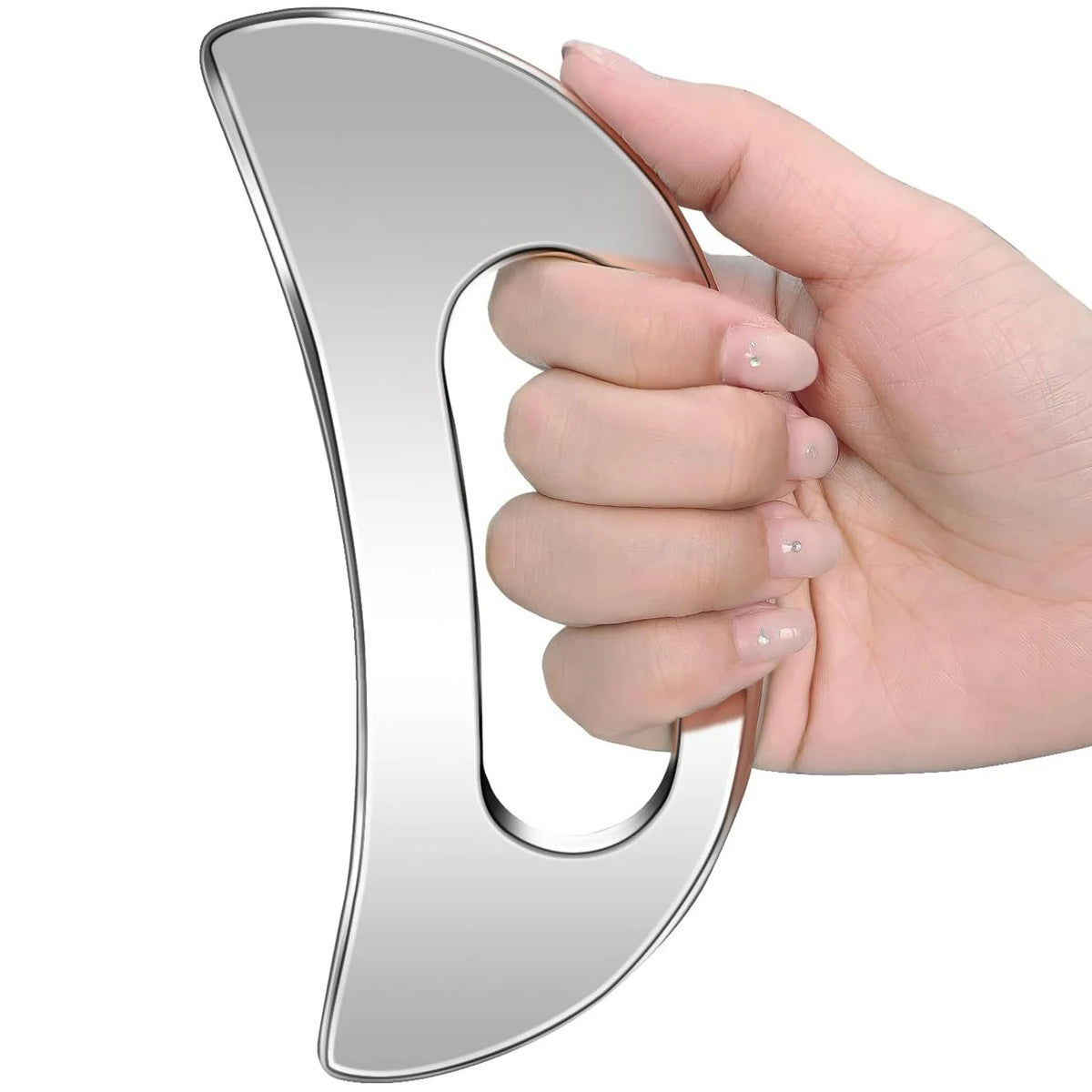 Stainless Steel Gua Sha Scraper Tool Set – Body & Face Gua Sha Scraper Set PLUSH Silvery Moon