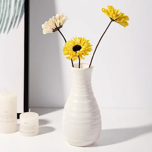 Nordic Plastic Vase – Modern Flower Pot for Home Décor Decorative Vase PLUSH 3500-White