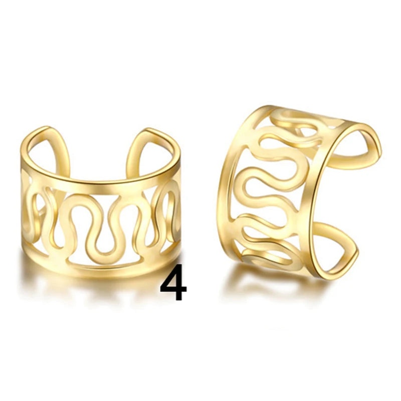 Gold Dreadlock Hair Rings, Beads & Ear Clips – 1-12pcs Hair Jewelry Cuffs PLUSH No.8 Gold-4 1pc