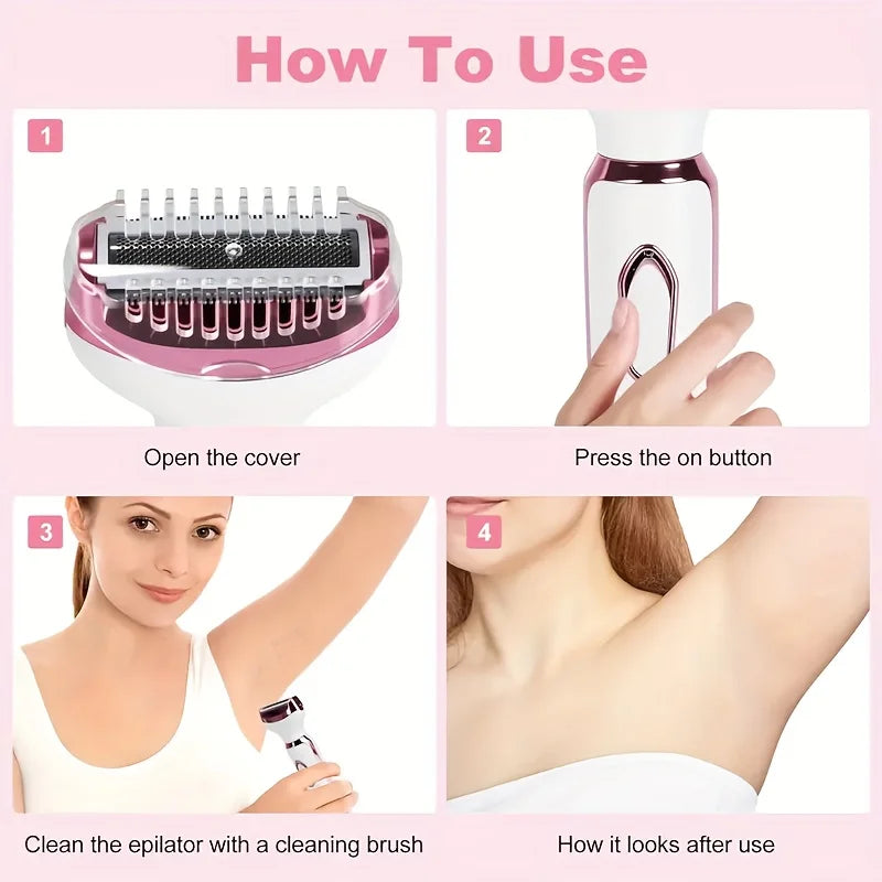Women's 4-in-1 Rechargeable Electric Shaver & Grooming Kit Women's Electric Shaver PLUSH