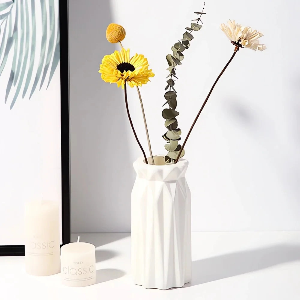 Nordic Plastic Vase – Modern Flower Pot for Home Décor Decorative Vase PLUSH D