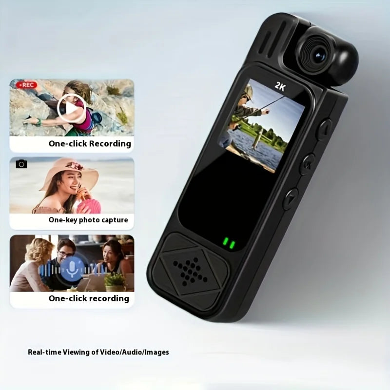 Portable 2K HD Vlog Camera – 180° Rotating Lens & Stabilizer Pocket Vlog Camera PLUSH