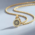 Vintage Sunflower Pendant Necklace – Titanium Steel Hip Hop Pendant Necklace PLUSH gold