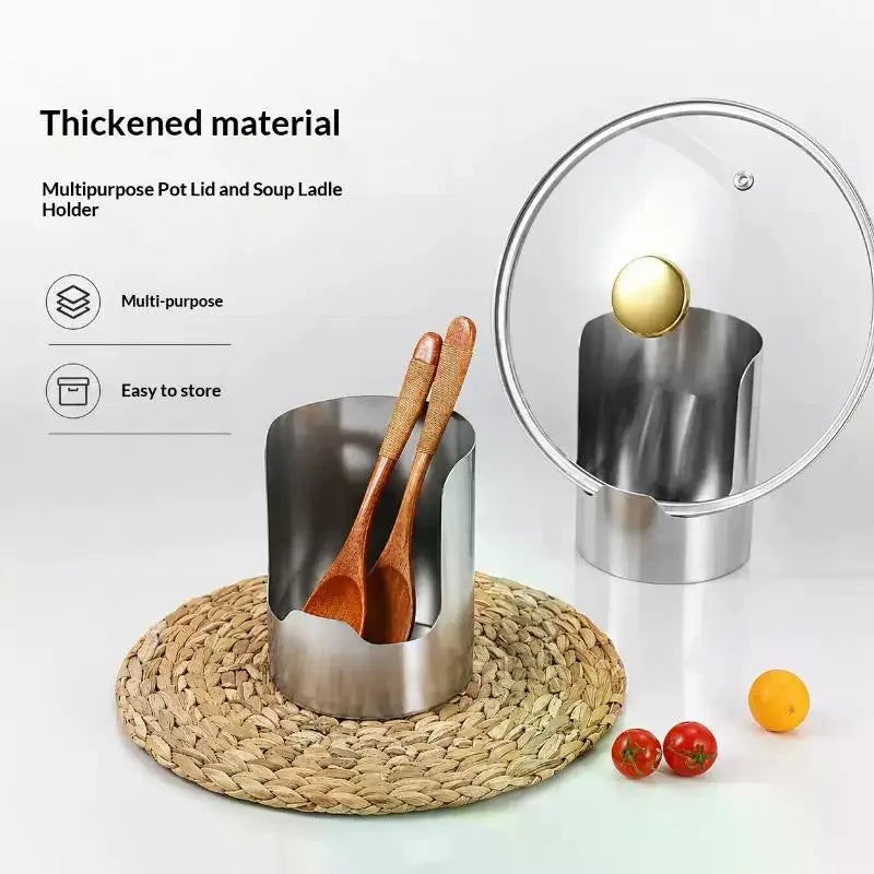 Stainless Steel Spoon & Spatula Holder – Non-Slip Kitchen Rest Utensil Holder PLUSH