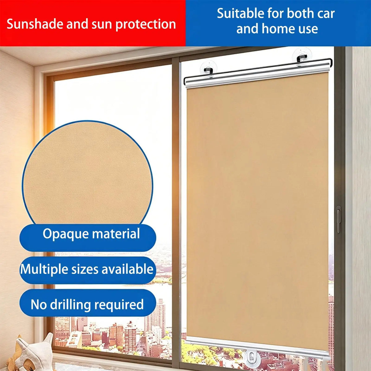 Retractable Car Sunshade No-Drill Suction Cup Windshield Cover Car Windshield Sunshade PLUSH