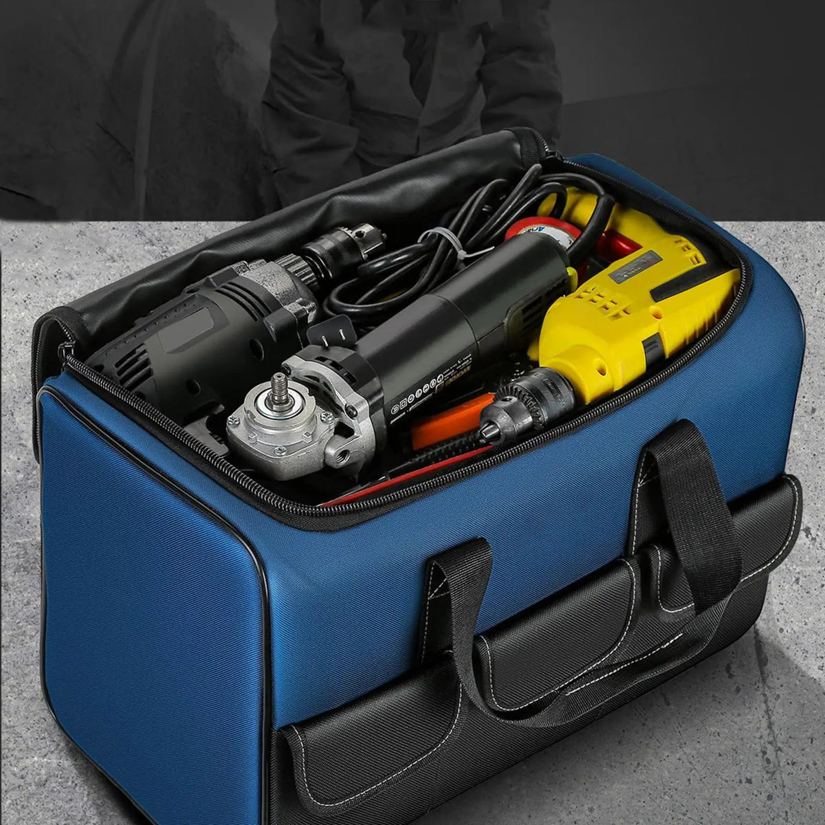 Large Waterproof Tool Bag – Multi-Pocket Electrician Pouch Tool Storage Bag PLUSH