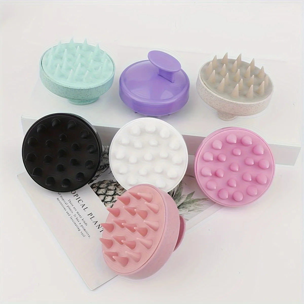 2-in-1 Silicone Scalp Massager & Shampoo Brush | Head Spa Tool Scalp Massager Brush PLUSH