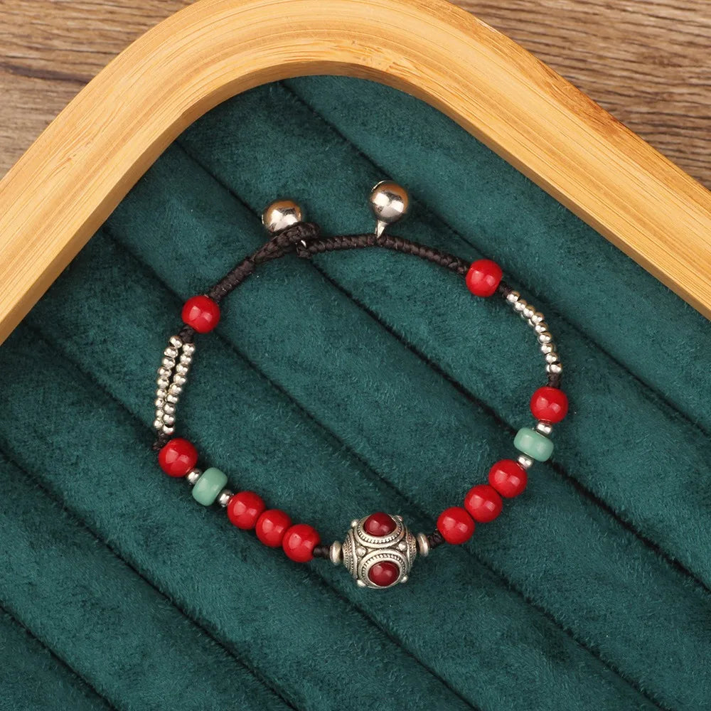 Tibetan Bohemian Beaded Bracelet – Colorful Ethnic Vintage Style Beaded Bracelet PLUSH Style 14
