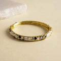 Vintage Cloisonné Enamel Flower Cuff Bangle | Rhinestone Women's Enamel Cuff Bangle PLUSH Style-G
