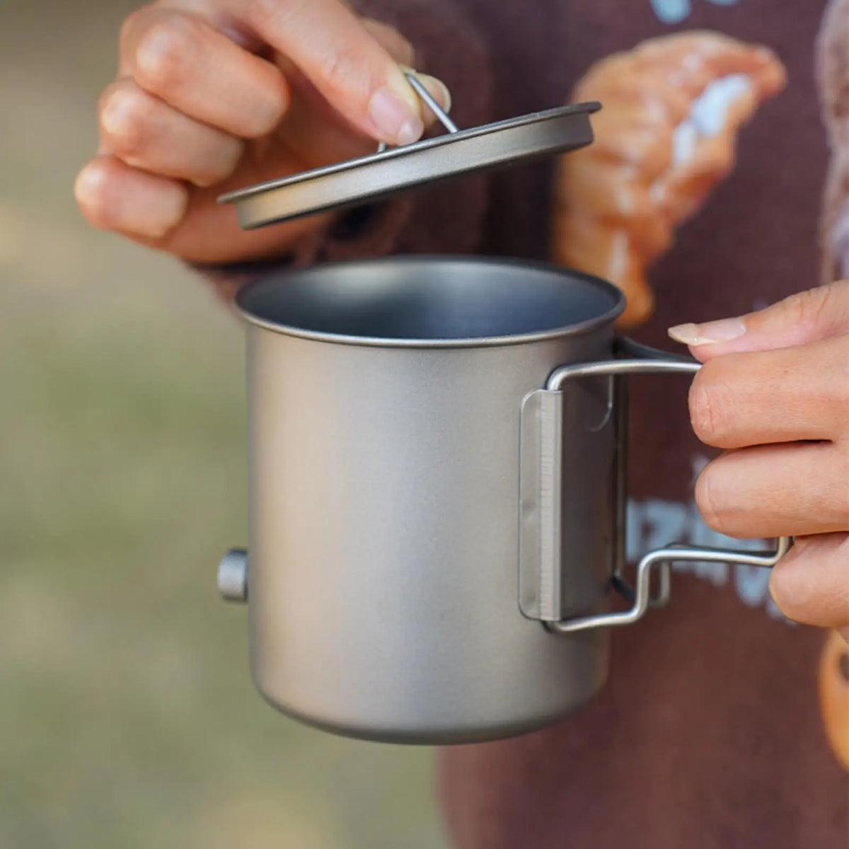 420ml Titanium Gooseneck Camping Kettle | Folding Handle Camping Kettle PLUSH