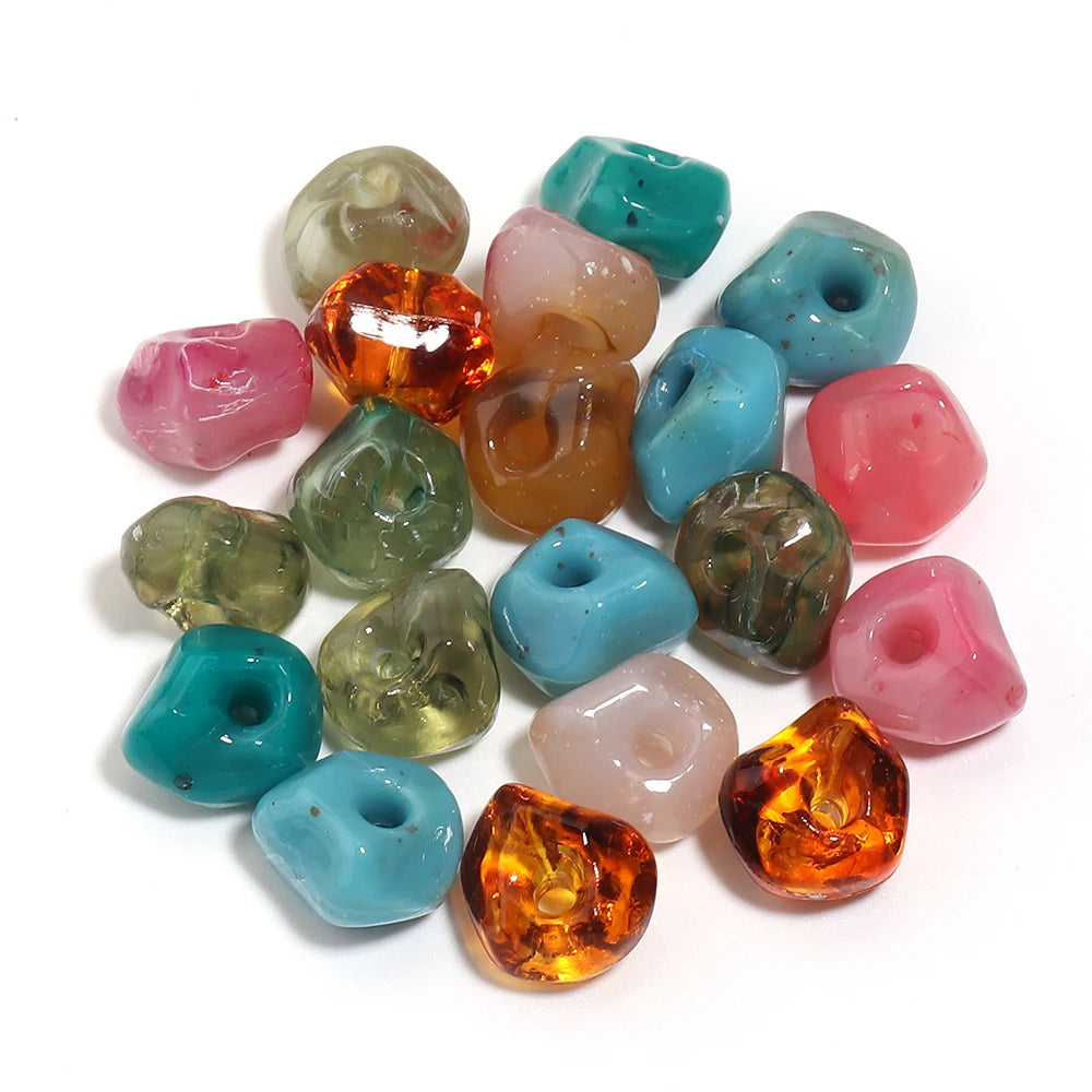 20pcs Irregular Acrylic Jade Spacer Beads 16x15mm – DIY Jewelry Acrylic Spacer Beads PLUSH Random Mixed