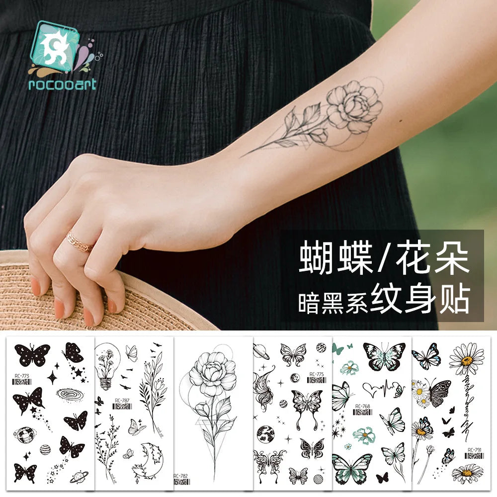 Pink Butterfly Temporary Tattoo Sticker – Waterproof Body Art Temporary Tattoo PLUSH