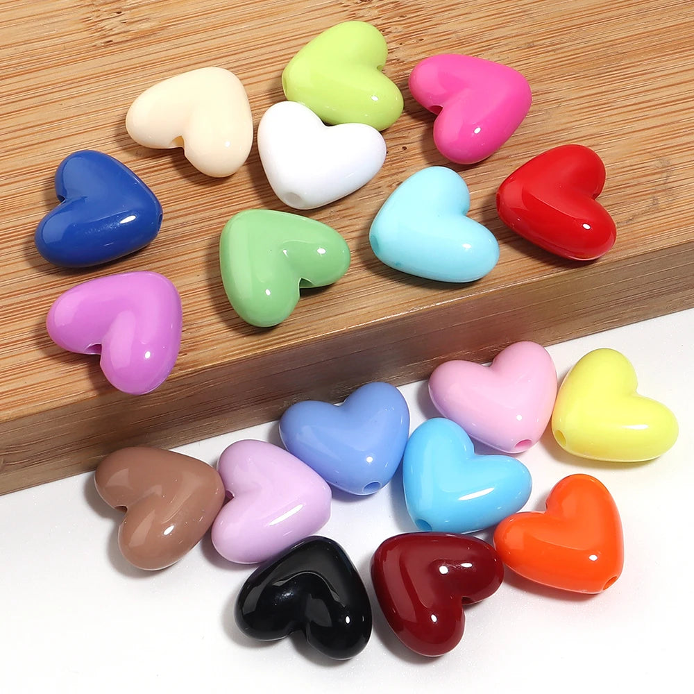 50pcs Y2K Heart Acrylic Spacer Beads – DIY Jewelry Making Acrylic Spacer Beads PLUSH