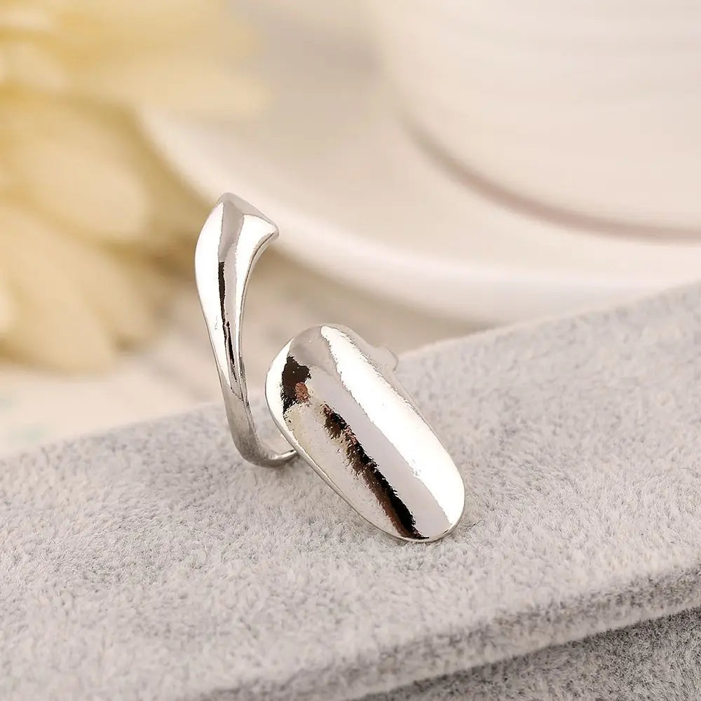 Zinc Alloy Fingernail Ring – Gold & Silver Fashion Jewelry Fashion Ring PLUSH Silver