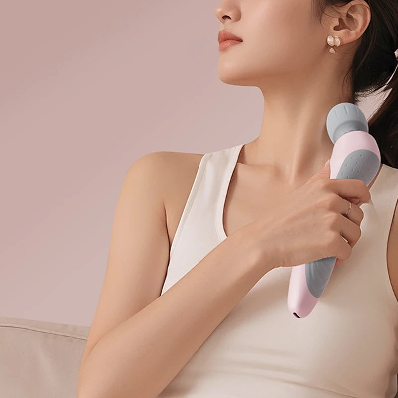 USB Rechargeable Vibration Massage Stick – Neck Back & Legs Vibration Massage Wand PLUSH