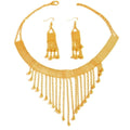 Boho Gold Fringe Tassel Necklace & Earrings Bridal Jewelry Set Jewelry Set PLUSH Gold