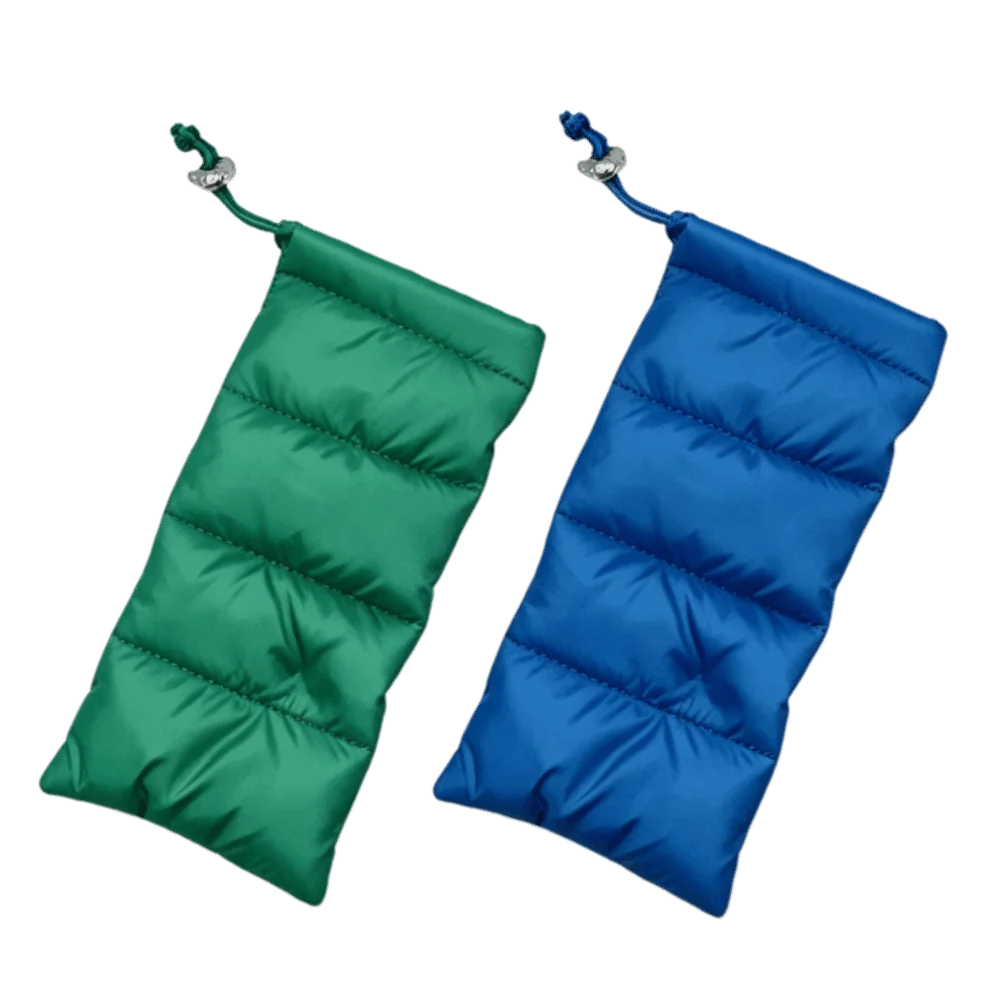 Quilted Padded Eyeglass Case – Soft Drawstring Glasses Bag Eyeglass Case PLUSH Green- Blue