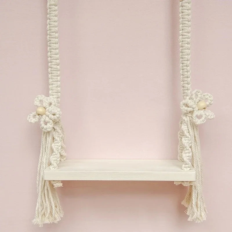Newborn Wooden Swing Chair Photography Prop | 0–6M Baby Photography Prop PLUSH beige-03 Other