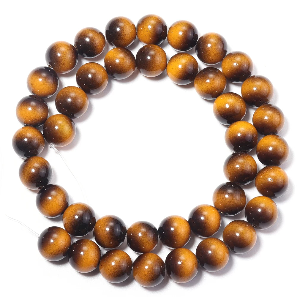 Tiger Eye Glass Spacer Beads 6/8/10mm – DIY Jewelry Making Glass Spacer Beads PLUSH 10mm