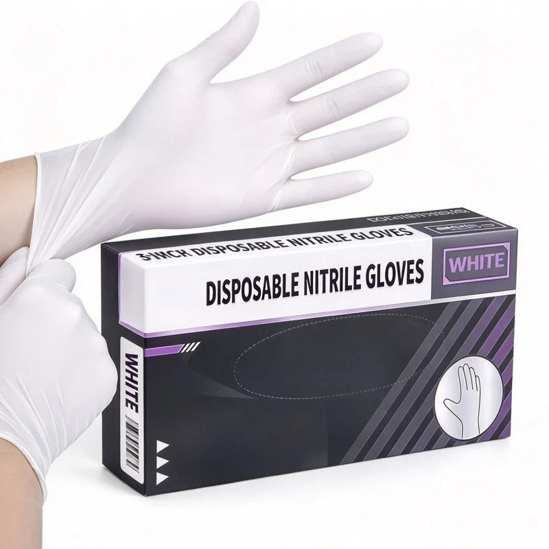 White Nitrile Disposable Gloves 30/60pcs – Waterproof Cleaning Disposable Cleaning Gloves PLUSH