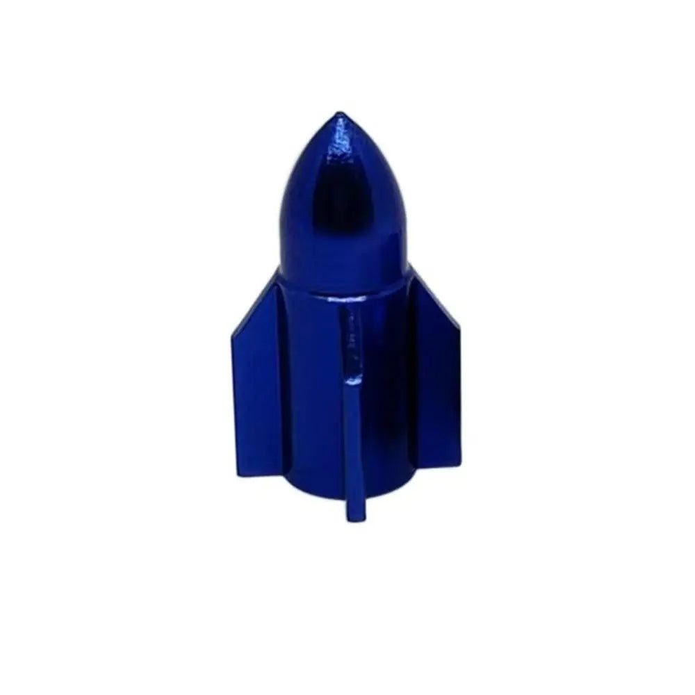 Rocket Shape Aluminum Alloy Tire Valve Caps – Multicolor Tire Valve Caps PLUSH dark blue