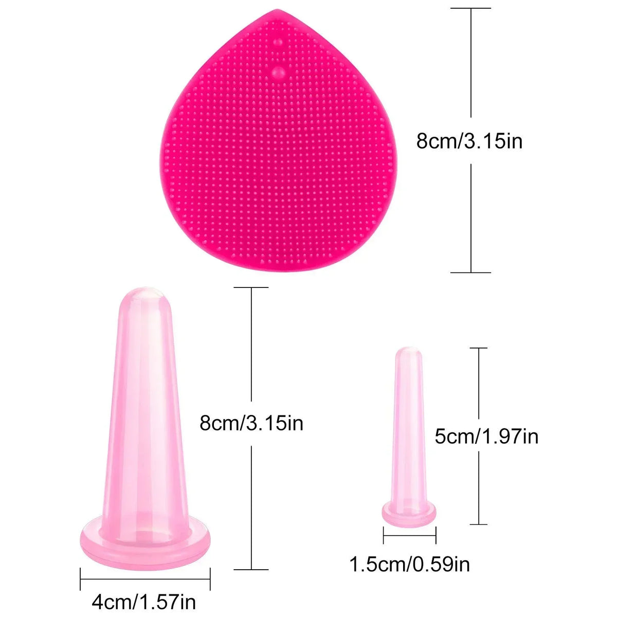 Silicone Facial Cupping Massage Set – Face, Neck & Body Facial Massage Set PLUSH
