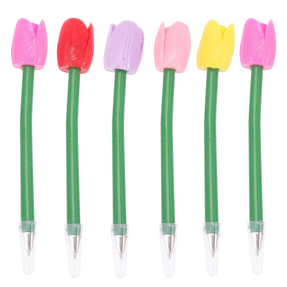 6pcs Tulip Flower Ballpoint Pens – Novelty Floral Writing Set Novelty Ballpoint Pens PLUSH