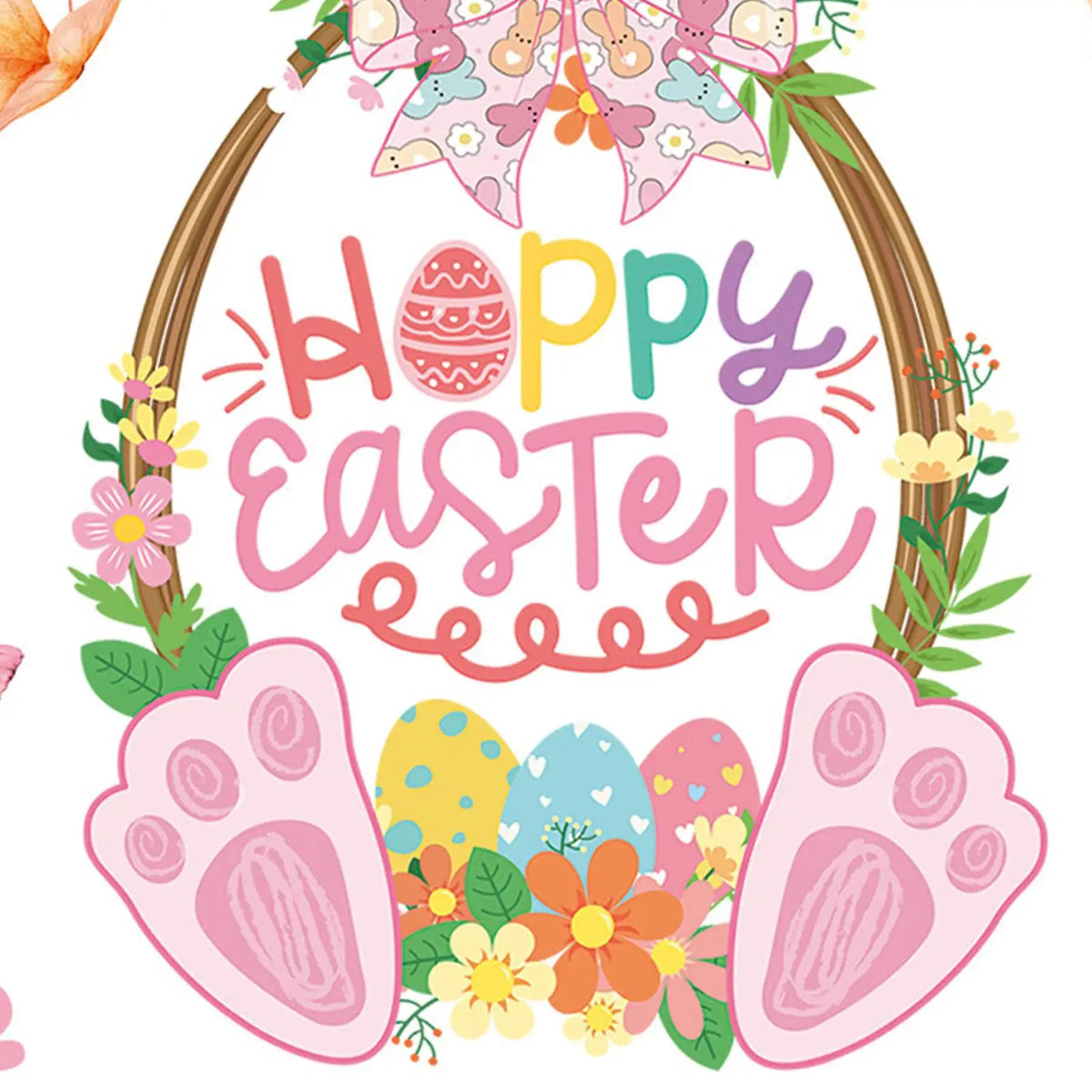 Easter Window Clings – Bunny, Eggs & Carrot Glass Stickers Window Clings PLUSH