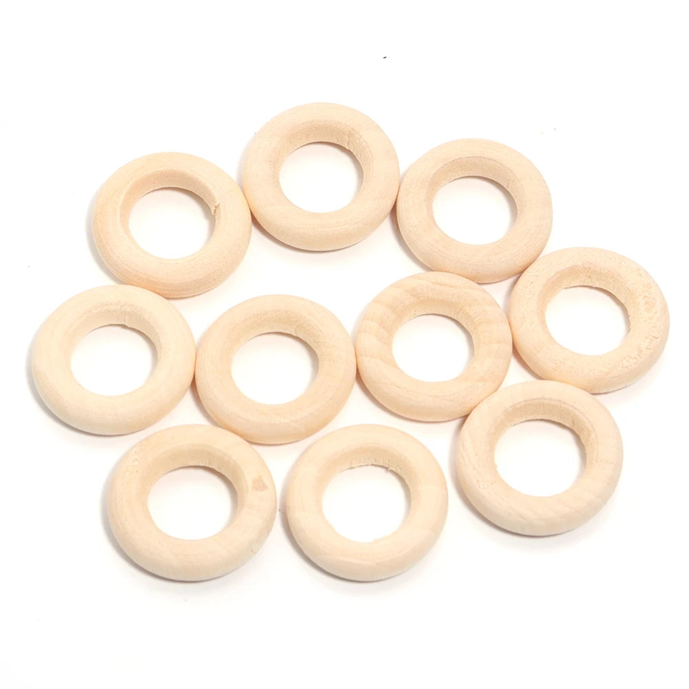 Natural Round Wooden Rings & Hoops for DIY Jewelry Making Wood Jewelry Hoops PLUSH 20mm x 20pcs