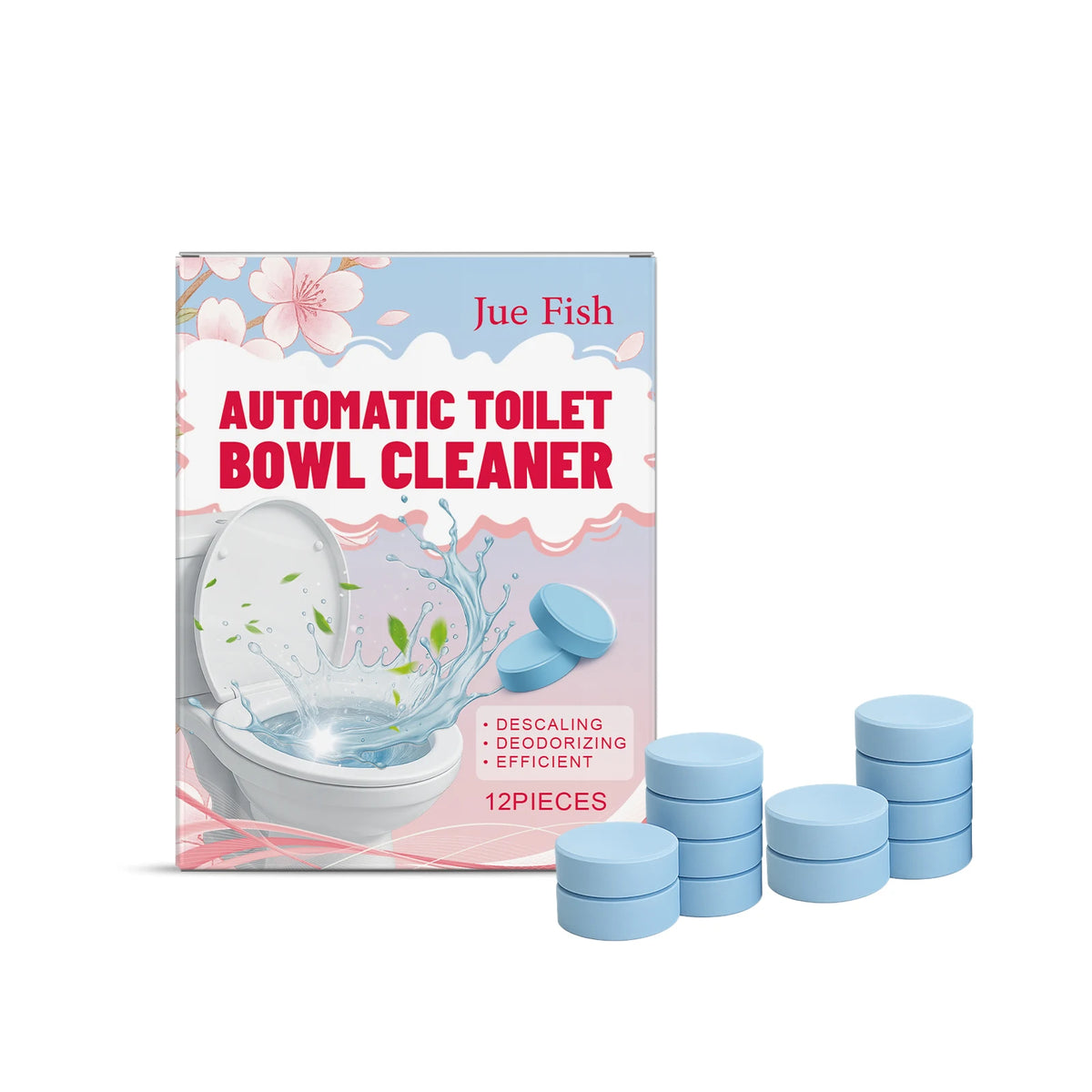 Toilet Cleaning Effervescent Tablets 12pc – Deodorizing Cleaner Toilet Cleaning Tablets PLUSH 12pcs in boxed