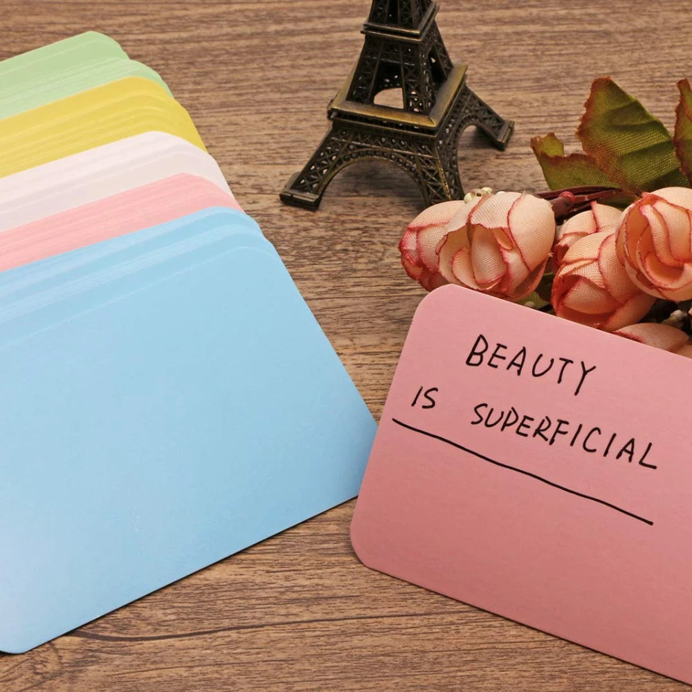 100 Blank Kraft Paper Cards – Flashcards, Gift Tags & Notes Blank Paper Cards PLUSH