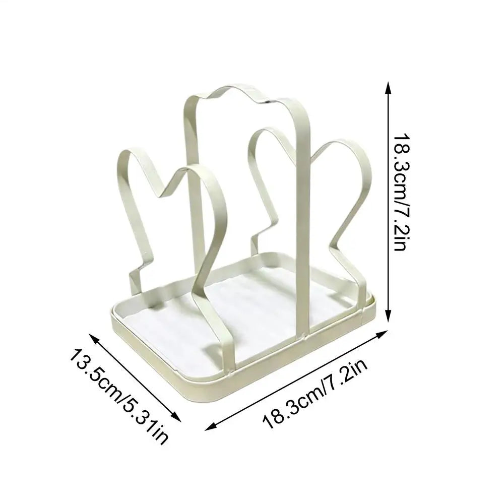Pot Lid Holder Kitchen Organizer Rack | Countertop Storage Kitchen Lid Organizer PLUSH Creamy