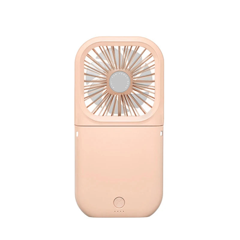 Foldable Handheld Neck Fan – USB Rechargeable 1200mAh Portable Neck Fan PLUSH Pink