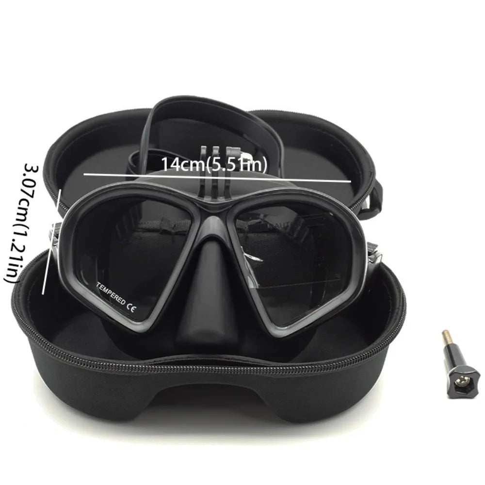 Tempered Glass Freediving Mask & Snorkel Set – Low Volume Freediving Mask Set PLUSH Black