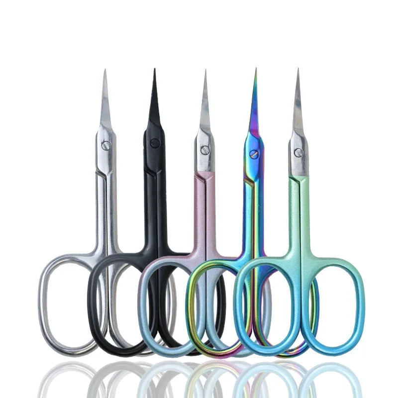 Gradient Pink Curved Stainless Steel Cuticle Scissors | Ouriner Cuticle Scissors PLUSH mixed colors 5 pcs