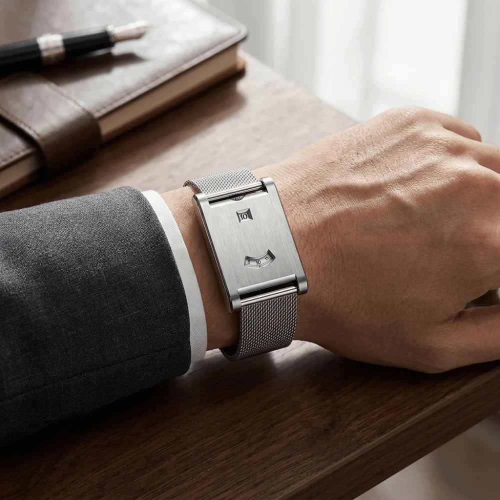 Retro Square Quartz Watch | Steel Band, Water Resistant, Unisex Square Quartz Watch PLUSH