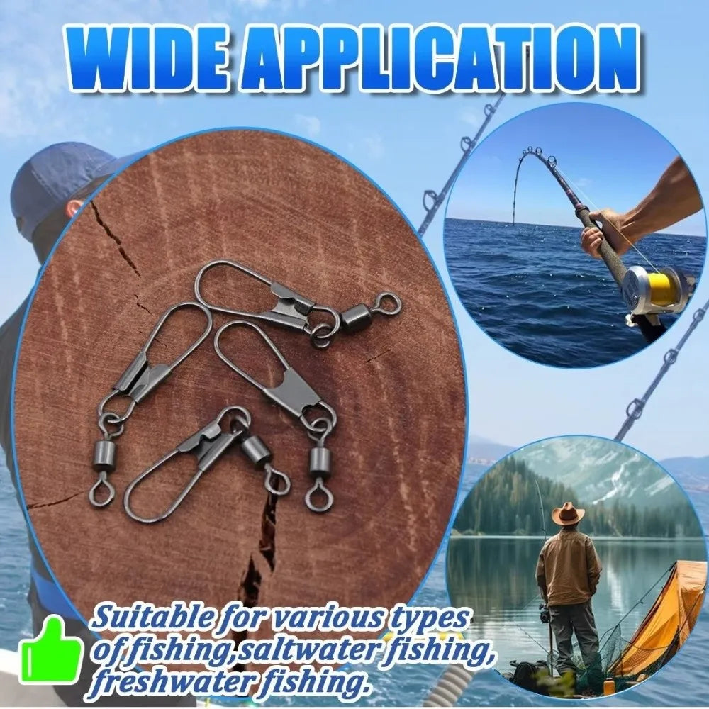 Stainless Steel Fishing Swivels Cross Lock Snap 20pcs Fishing Swivel Snap PLUSH