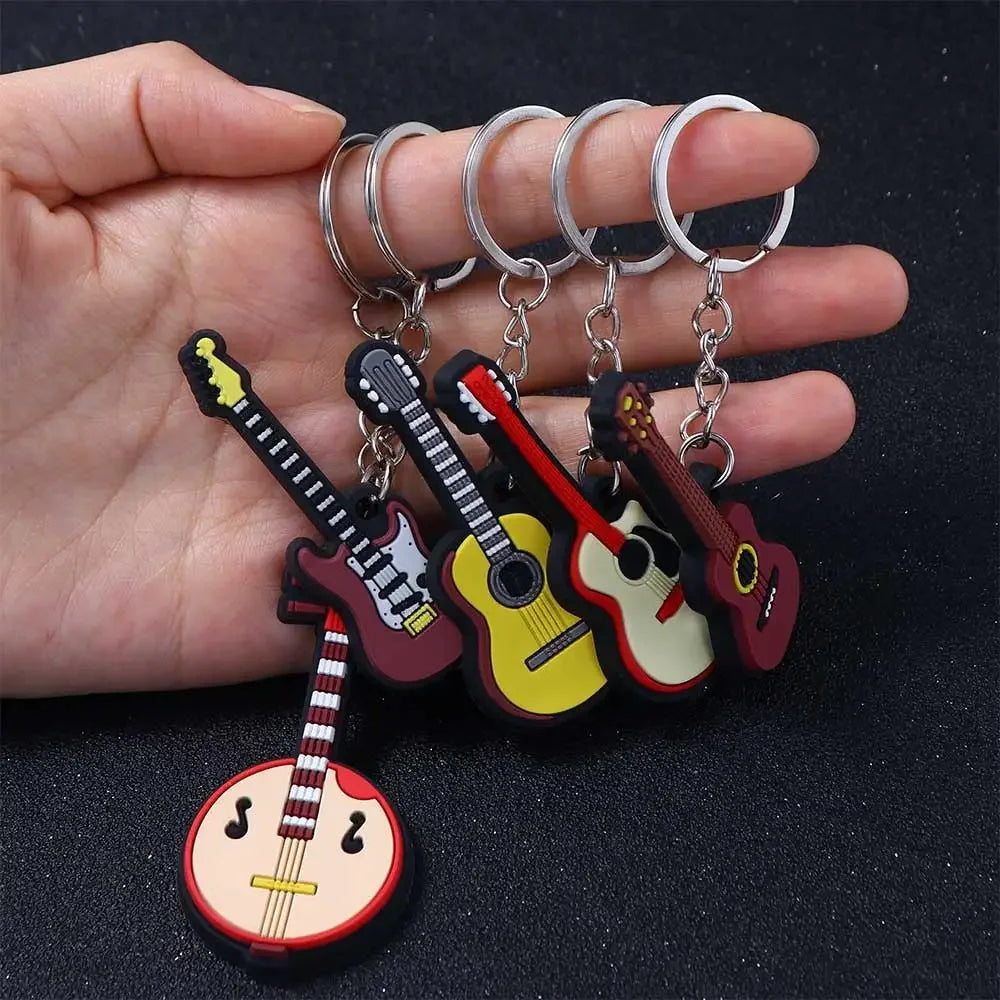 Musical Instrument Keychain – Guitar Violin Piano Pendant Novelty Keychain PLUSH