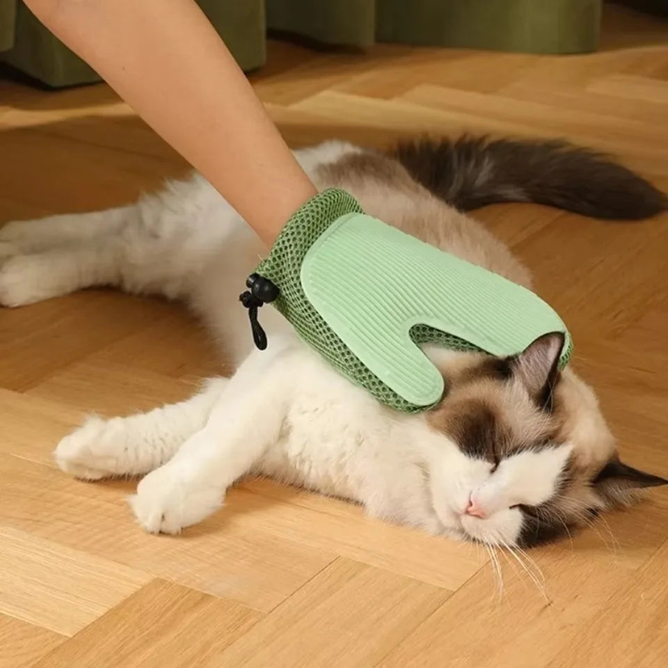 Double Sided Pet Grooming Glove – Dog & Cat Deshedding Pet Grooming Glove PLUSH