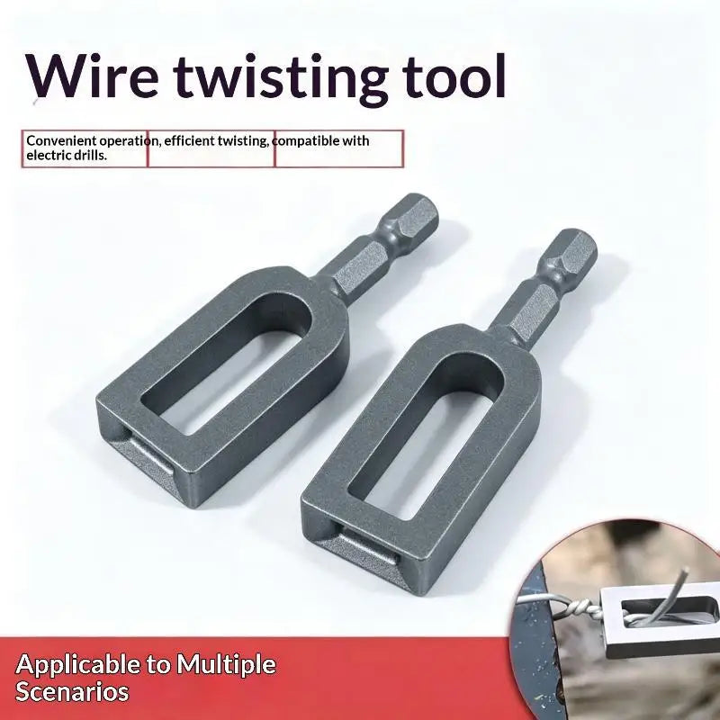 Wire Twisting Tool 1/4" Hex Shank – Alloy Wire Knotter Bit Wire Twisting Bit PLUSH