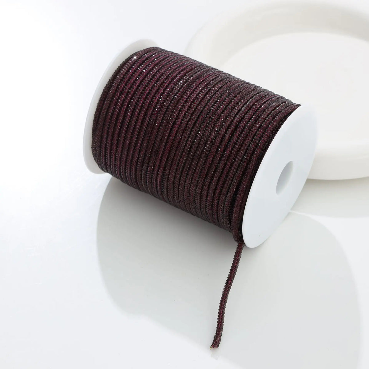 50 Yards 4mm Glass Rhinestone Rope Crystal Cord Trim – DIY Rhinestone Cord Trim PLUSH burgundy 4mm 50yards