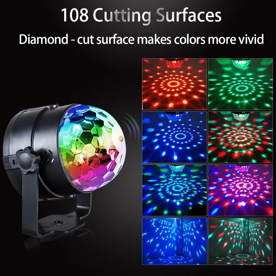 RGB LED Disco Ball Light – Sound Activated Party Stage Lamp LED Party Light PLUSH