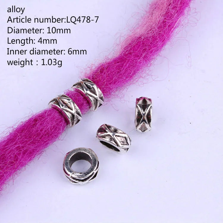 5pcs Viking Dreadlock Beads – Large Hole Braid Hair Accessories