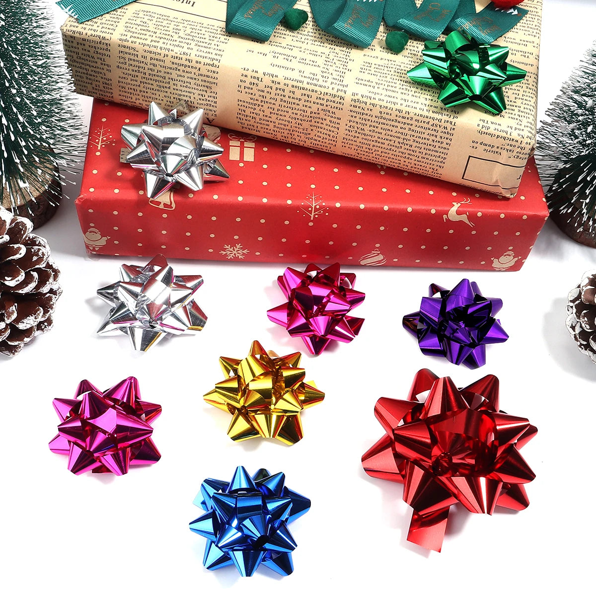 Self-Adhesive 3D Star Bows for Gift Wrapping & Decoration Decorative Gift Bows PLUSH