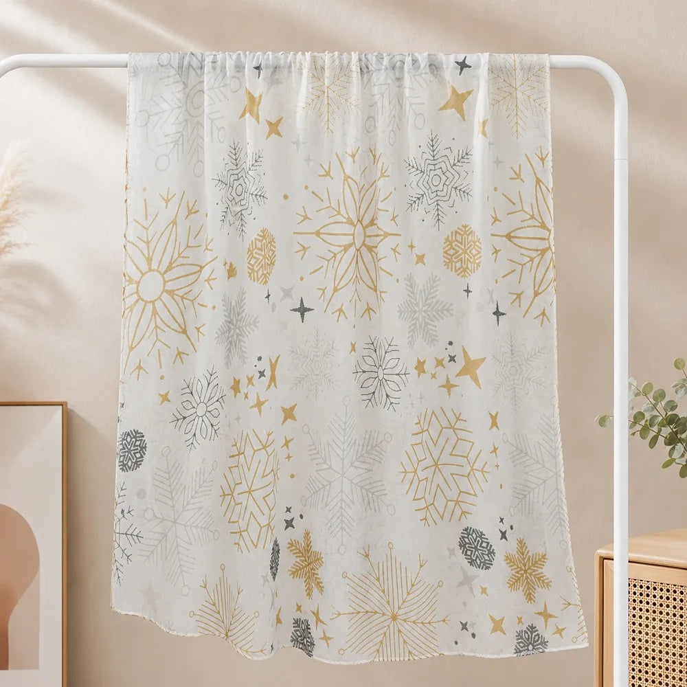 Women's Christmas Voile Scarf – Snowman Print Shawl 180x90cm Holiday Voile Scarf PLUSH 4